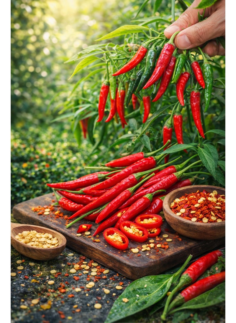 vsell24 PACK OF 3-10G Organic Large Chilli Seeds Grow Mirchi at Home Non-GMO Seeds With 98% Cleaness, 96% Purity, 85% Germination Rate (Mirchi) - Image 1