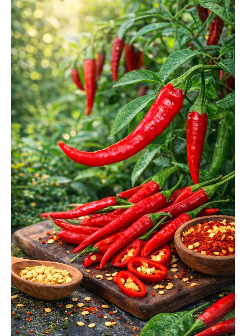 vsell24 PACK OF 3-10G Organic Large Chilli Seeds Grow Mirchi at Home Non-GMO Seeds With 98% Cleaness, 96% Purity, 85% Germination Rate (Mirchi) - Image 2