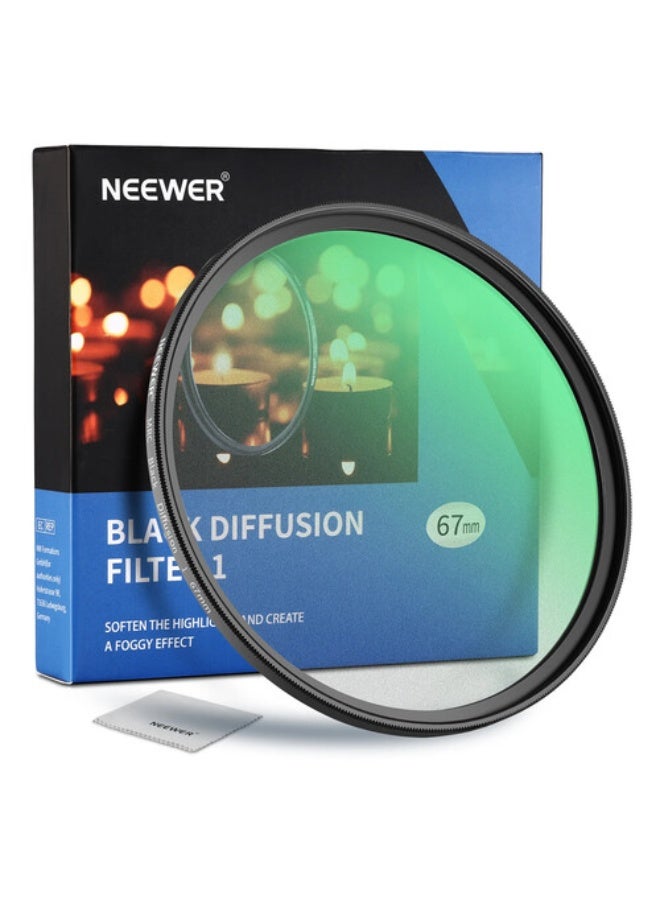نيوير 1/4 Black Diffusion Filter Cinematic Dreamy Effect Filter 67MM - Image 1
