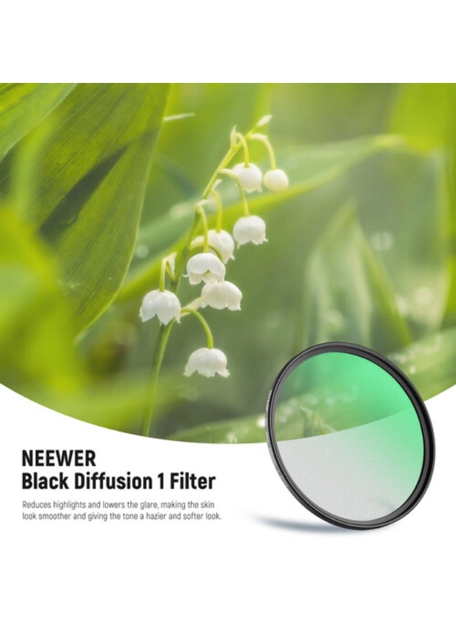 نيوير 1/4 Black Diffusion Filter Cinematic Dreamy Effect Filter 67MM - Image 5