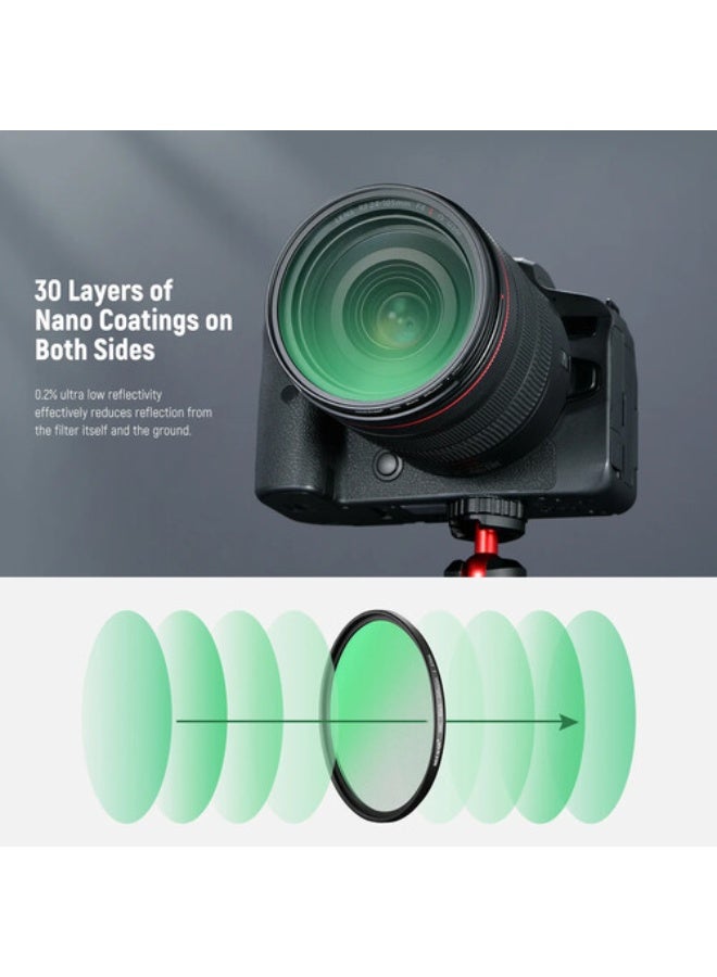 نيوير 1/4 Black Diffusion Filter Cinematic Dreamy Effect Filter 67MM - Image 2