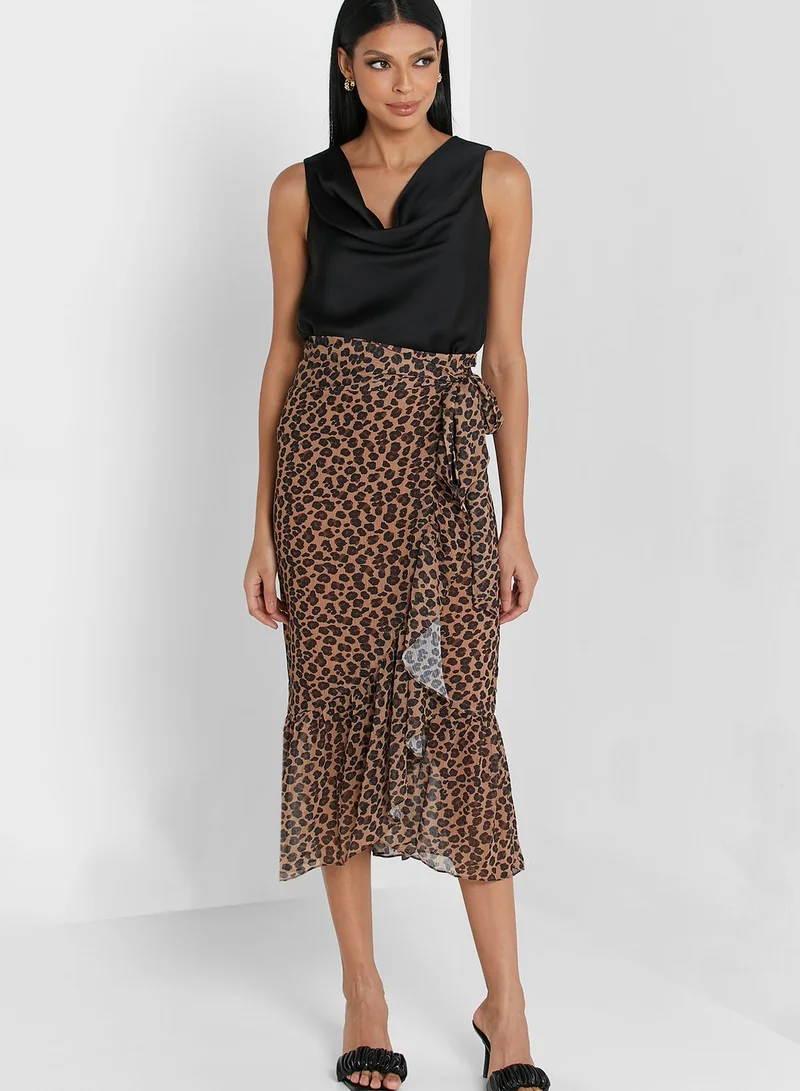 Never fully Dressed Ruffle Detail Wrap Skirt