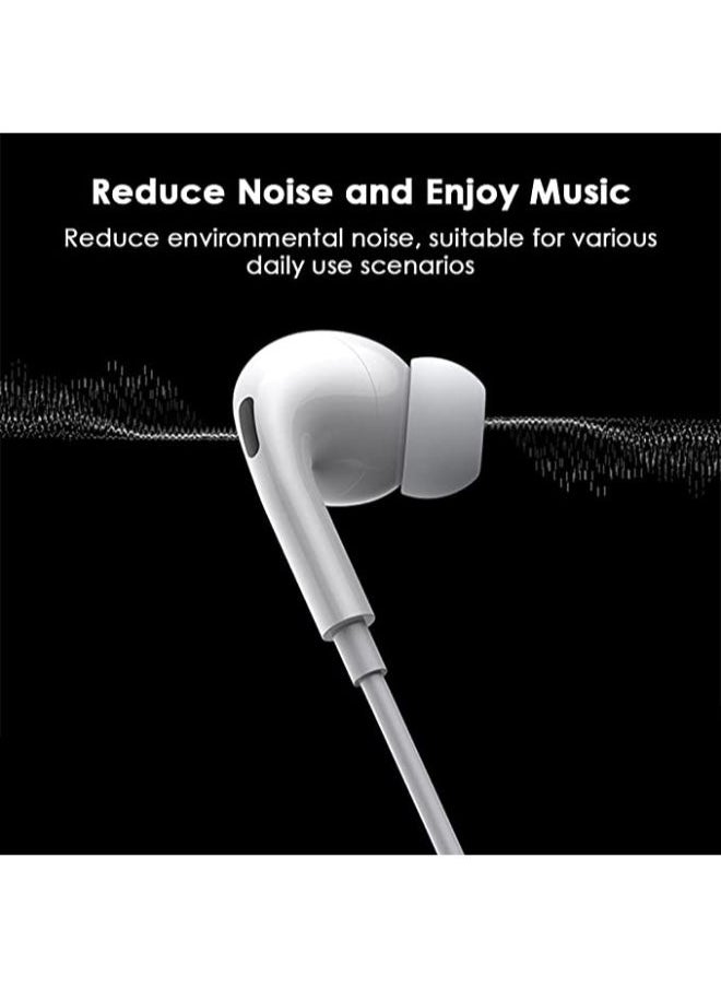 SHOPI - In-Ear Headphones with Cable and Microphone and Volume Control Compatible with iPhone 13/12/SE/11/X/XS/XS Max/XR/8/7 Supports All iOS - Image 1