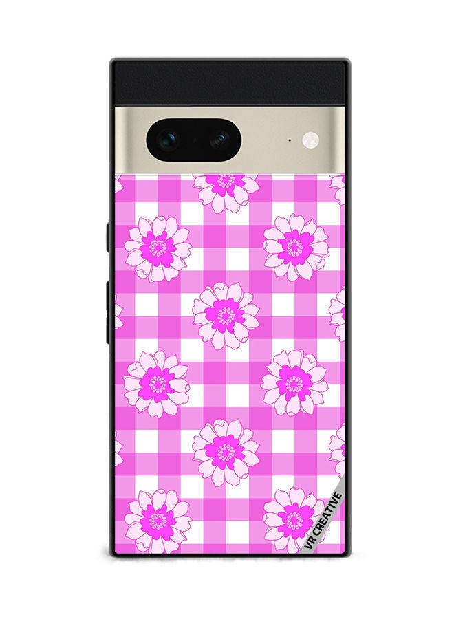 VR CREATIVE Protective Case Cover For Google Pixel 7 Checkered Pattern Gingham Design Multicolour - Image 1