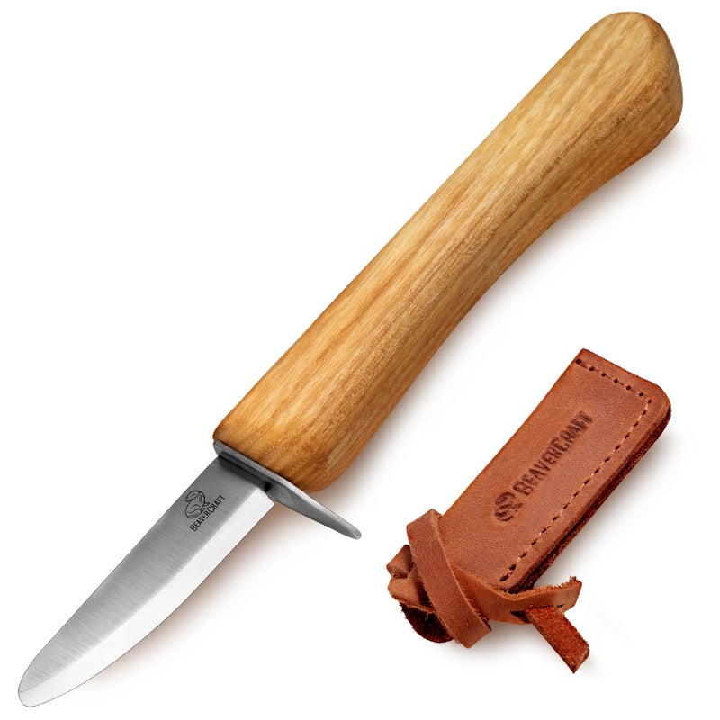 BeaverCraft Whittling Knife for Kids, Beginners - Safety Wood Carving Knife C1 Kid - Whittling Knives with Rounded Tip for Children, Entry-Level Carvers - Wood Carving Tools for Beginners, Boy Scout - Image 1