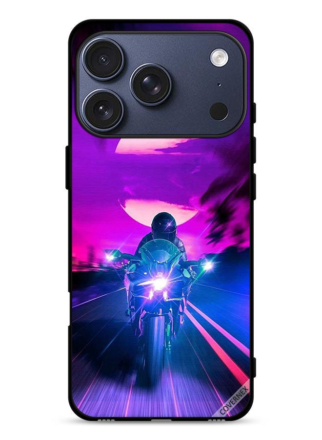 Covernex Apple iPhone 17 Pro Protective Case Cover Man On Bike Wallpaper - Image 1