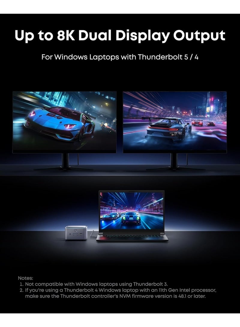 Anker Prime TB5 Docking Station, 14 Ports Thunderbolt 5 Docking Station with 140W Max Charging, 120Gbps Max Transfer, Ambient LED Lighting, Cooling System, Up to 8K Display for Thunderbolt 5/4 Laptops - Image 5