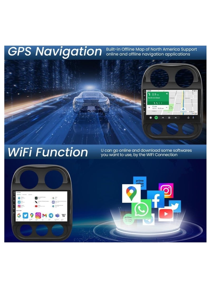 Vierex Android Car Stereo Screen For Jeep Compass Patriot 2010 2011-2016 With Apple Carplay Android Auto GPS WiFi FM 32EQ DSP Bluetooth SWC For Jeep Patriot Radio Wireless 4GB RAM 8 Core Processor - Image 4