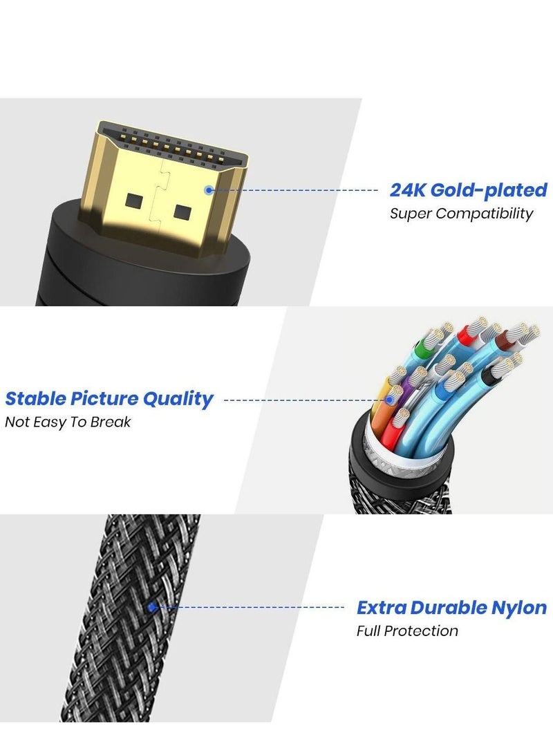 Y&D 8k HDMI Cable, Ultra HD High Speed Cable @60Hz 7680P Dolby Vision HDCP 2.2 HDR10+ 4:4:4 HDR eARC Compatible with PS5, PS4, Xbox Series X, QLED TV, UHD Blu-Ray, Etc. - Image 5