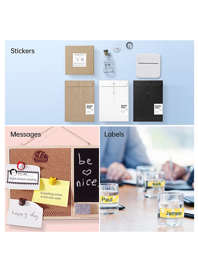 Generic Mini Pocket Thermal Printer Multifunction Portable Sticker Maker 203DPI Instant Photo Printing Support BT Connection for Smartphone with 1 Paper Roll 57mm Compatible with iOS Android System  - Image 2