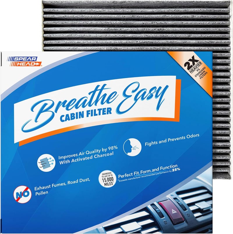 SPEARHEAD Premium Breathe Easy Cabin Filter, Up to 25% Longer Life w/Activated Carbon (BE-134) - Image 1