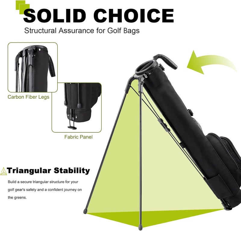 uniHimal Golf Lightweight Stand Carry Bag - Durable Pitch n Putt Golf Bag for Driving Range and Par 3 Courses - 31.5 inches Tall - Image 4