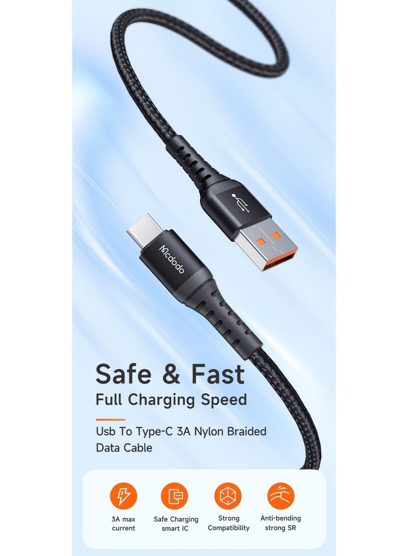 مكدودو كابل تايب سي للشحن السريع 1 متر من ماكدودو – كابل USB إلى USB-C لنقل البيانات والشحن لهواتف أندرويد وسامسونج والأجهزة المتوافقة – أسود - Image 3