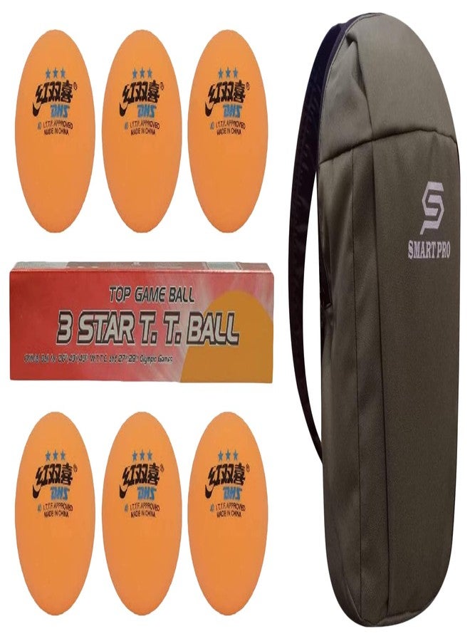 DHS TT Ball 40MM 3 Star Orange (6 Pcs Box) 24 PCS with Smart PRO TT Special Cover Speed SAGE - Image 1