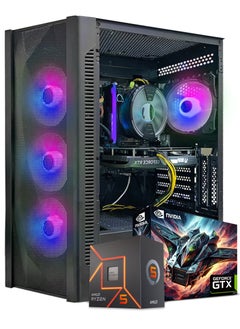 Truenort Gaming PC, AMD Ryzen 5-3600,GTX 1650 , 16GB RAM, 512 SSD, Air Cooler 120 mm,550W PSU,Window 11 Pro, Black Case  - Image 1