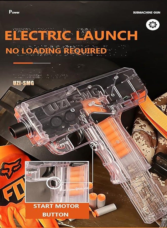 عام بندقية لعبة آلية بميزة الاطلاق المتواصل مع مخزن شفاف، طرف مدور، رصاصة ناعمة ورصاصة لاصقة بشكل هاوية. لعبة رائعة للأطفال الصبية، طولها 20 سم. - Image 4