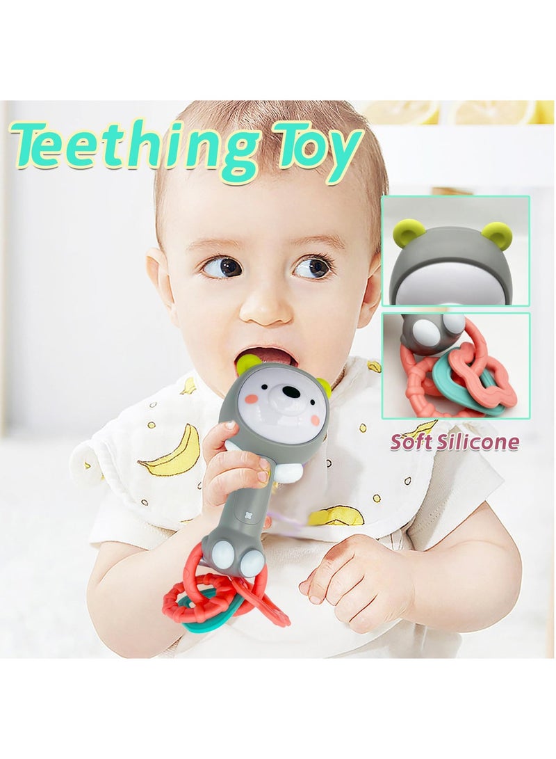YelaJoy Baby Musical Rattles - Baby Teething Toys with Music and Light, for Toddlers Sensory Chew and Fine Motor Skills Toy Baby Toys for 6 Month+ Babies (Grizzlies) - Image 2