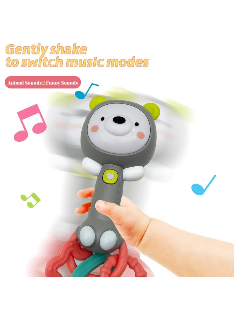 YelaJoy Baby Musical Rattles - Baby Teething Toys with Music and Light, for Toddlers Sensory Chew and Fine Motor Skills Toy Baby Toys for 6 Month+ Babies (Grizzlies) - Image 4
