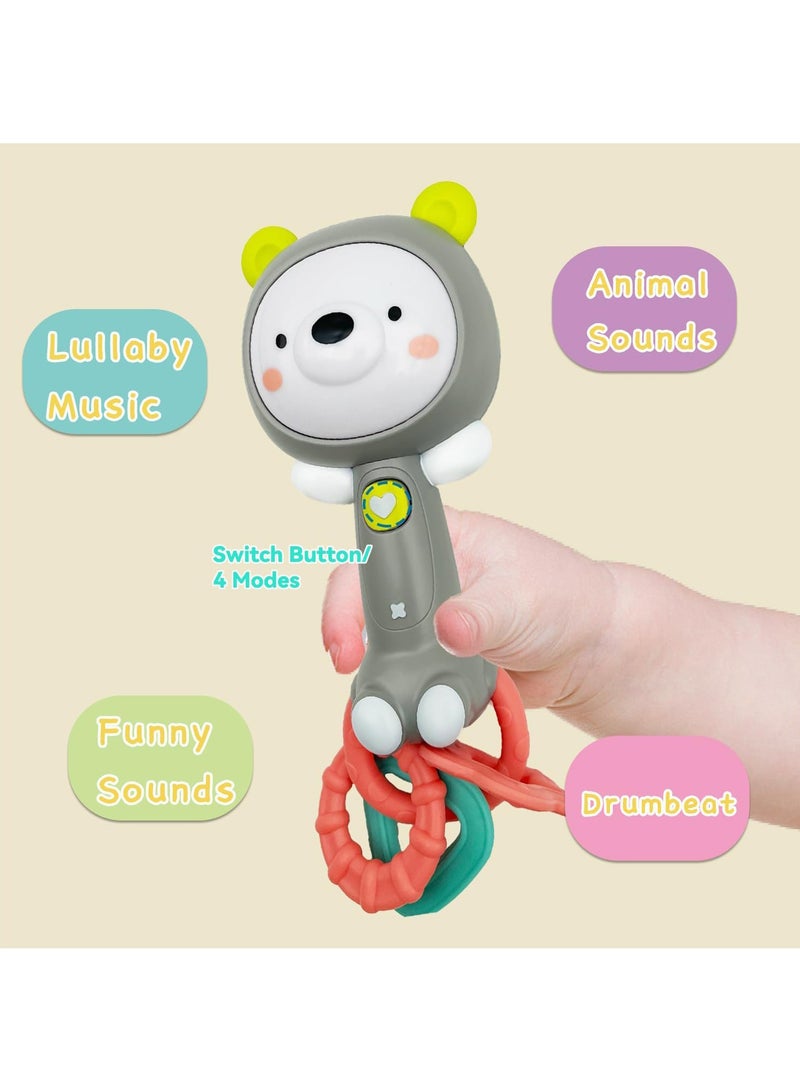 YelaJoy Baby Musical Rattles - Baby Teething Toys with Music and Light, for Toddlers Sensory Chew and Fine Motor Skills Toy Baby Toys for 6 Month+ Babies (Grizzlies) - Image 5