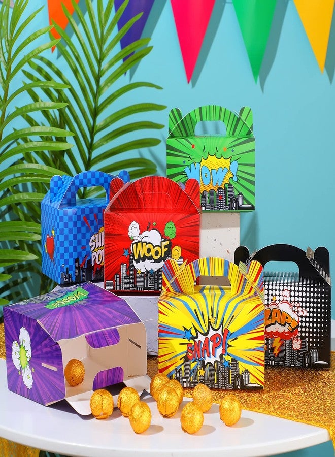 Teling 24 Pcs Hero Party Favor Boxes Treat Boxes Hero Action Sign Box Cartoons Gift Box Cardboard Goodie Snack Candy Bags for Kids Girl Boy Birthday Party Baby Shower Supplies Decorations - Image 4