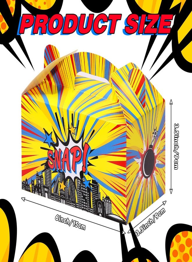 Teling 24 Pcs Hero Party Favor Boxes Treat Boxes Hero Action Sign Box Cartoons Gift Box Cardboard Goodie Snack Candy Bags for Kids Girl Boy Birthday Party Baby Shower Supplies Decorations - Image 2