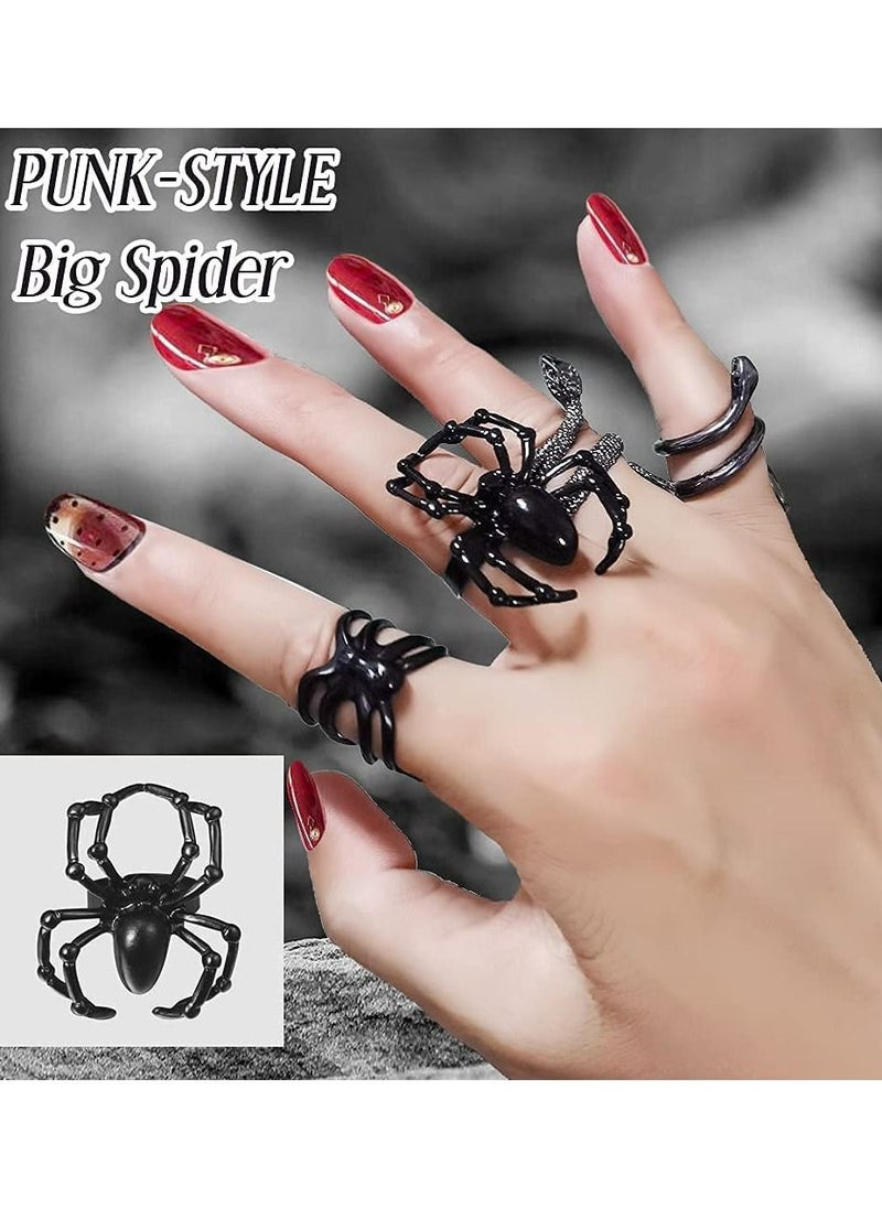 SYOSI - Vintage Knuckle Rings Set, 16 Pcs Stackable Finger Rings Midi Rings for Women and Men, Bohemian Hollow Carved Flowers Gold Silver Rings Crystal Joint Rings, Creative Adjustable Animal Ring - Image 1
