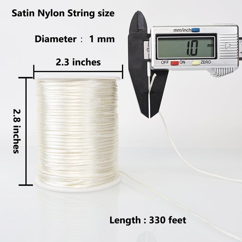 LUSTEMBER 330 Feet Satin Nylon String  1 Mm Silky Smooth Durable Nylon Cord For Jewelry Making  Bracelets  Beading  Necklaces  Macrame  Kumihimo  Rattail  And Chinese Knot Craft - Image 2