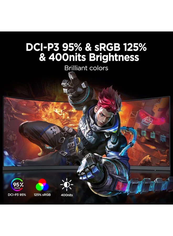 KOORUI 34 Inch UltraWide Curved Gaming Monitor, WQHD 180Hz, HDR400 - Image 3