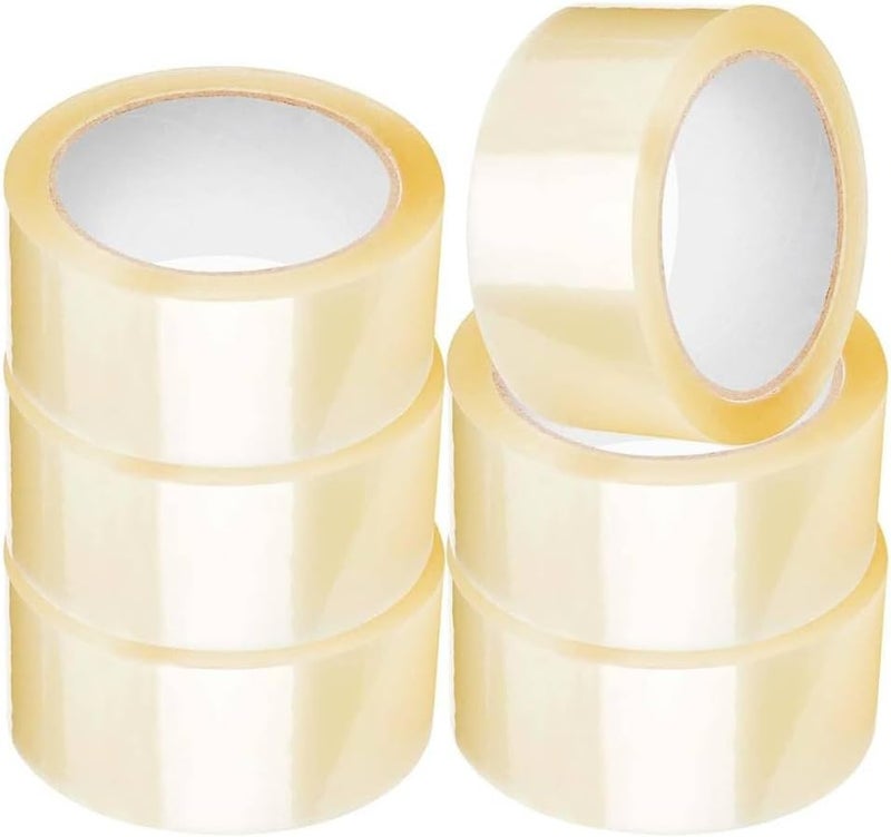 UKR Clear Packing Tape | 2 Inches x 72 Yards (66 Meters) Heavy Duty Packaging Tape | Sticky Strong Adhesive Parcel Sealing Tape for Moving Boxes, Postal Bags, Shipping & Office Supplies (6 Rolls) - Image 1