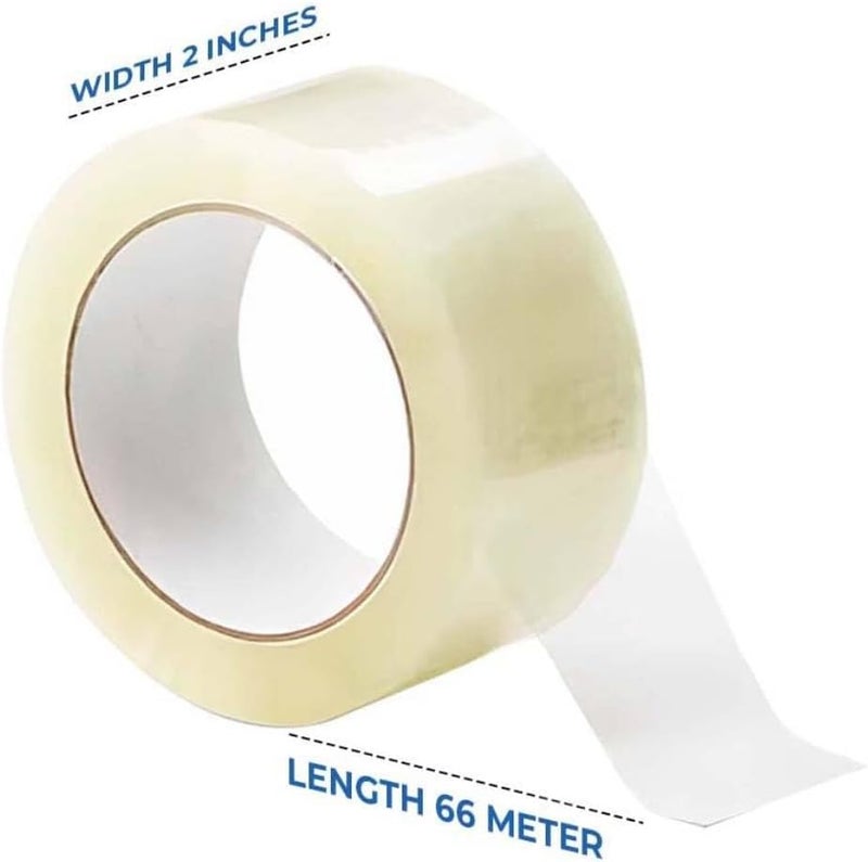 UKR Clear Packing Tape | 2 Inches x 72 Yards (66 Meters) Heavy Duty Packaging Tape | Sticky Strong Adhesive Parcel Sealing Tape for Moving Boxes, Postal Bags, Shipping & Office Supplies (6 Rolls) - Image 2