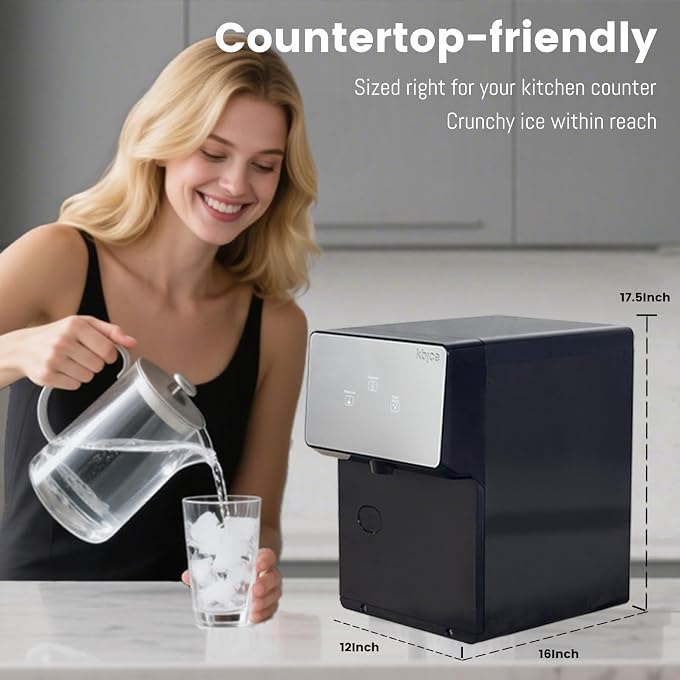 Countertop Nugget Ice Maker with Chewable Soft Ice, 35lbs/24Hrs | High Capacity,Self-Cleaning&Automatic Dispensing,Quiet 45dB Operation for Home/Office/Bar (BPA-Free, LED Touch Panel) - Image 2