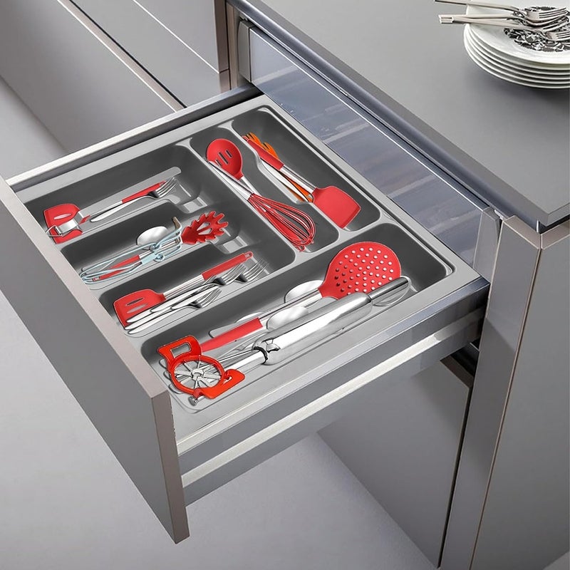 WINGS Plastic Cutlery Tray For Kitchen DrawerCutlery Tray For Modular Kitchen BasketCutlery Tray For 21 inch Long Tandem Basket Drawer 17 x 21 Inch 430 X 530 MM SIZE  - Image 1