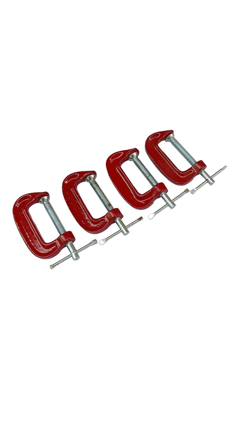 LUXURO Luxuro Mini C Clamp 2 Cast Iron Frame with Chrome Plated Screw Multi Vise Tool  - Image 2