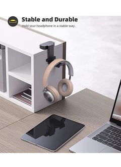 KASTWAVE Headphone Stand, Swivels Headset Hanger - Adjustable Desktop Earphone Holder Hook Mount for Gaming Headset, Kids Headphones, Wired Headphones, for Sony, Sennheiser, Beats, Xbox, etc - Black  - Image 3