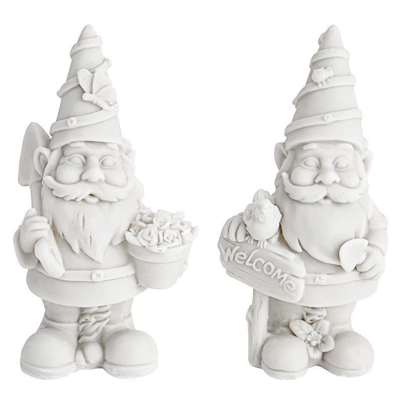 Bright Creations 2 Pack Ceramics to Paint  Paint Your Own Garden Gnome Statues Blank Paintable Ceramics for Adults 5 in  Pottery Painting Kit for Adults  Paintable Figurines