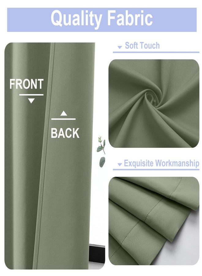 Simplebrand Ava Sage Green Blackout Curtains for Bedroom 96 Inches Long 2 Panels, Solid Thermal Insulated, Energy Saving Living Room Window Treatment Curtains Blackout Drapes, W40 x L96 Inch, Sage - Image 3