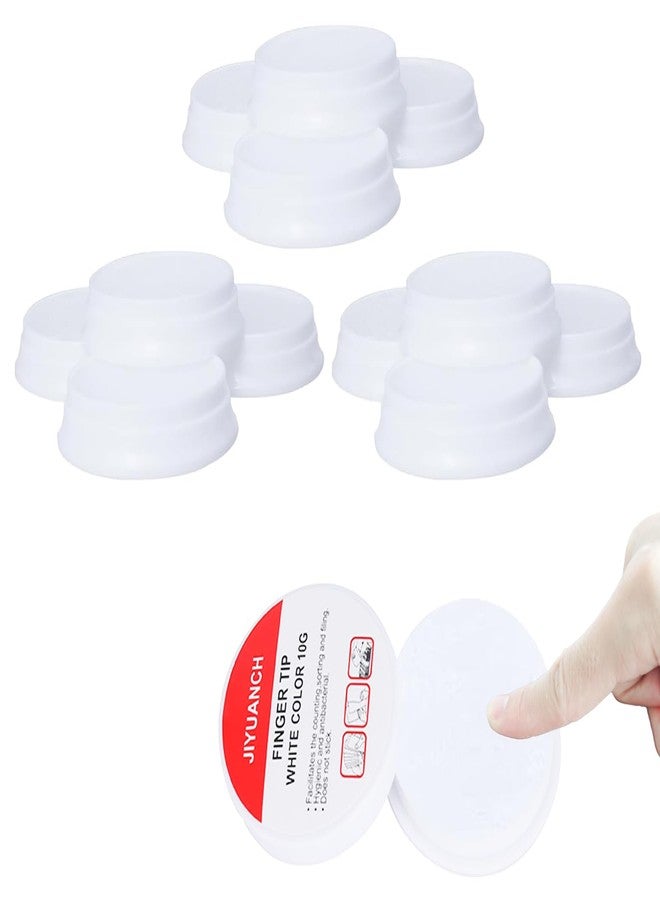 JIYUANCH 12PCS Fingertip Moistener, 10 G Envelope Moistener, Finger Moisturizer Non-Slip Finger Moistener for Sorting Paper Grip Paper Bills Document Counting Collating Sorting Task (White) - Image 1