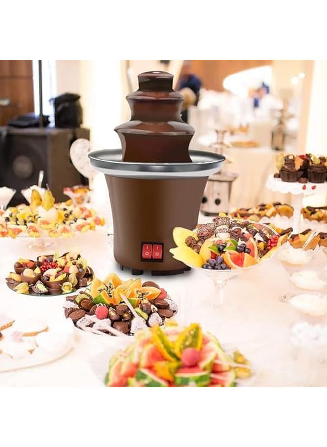 Brown Mini Chocolate Fountain Machine 3 Layer 1 Button Heating Easy Operate For Wedding Party - Image 3