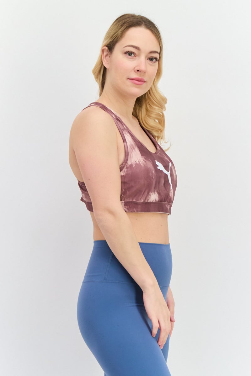 PUMA Women Brand Logo Padded Sports Bra, Dusty Plum Combo - Image 2