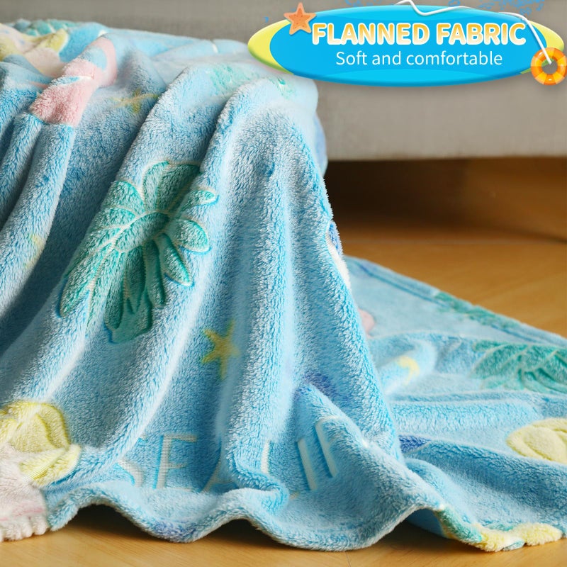Lifeyj Glow in the Dark Blanket Mermaid Whale Gifts for Girls Soft Marine Life Blanket 3 4 5 6 7 8 9 9 10 aleens gifts toddler Girls Toys Age 6-8 Gifts for Girls Birthday - Image 3