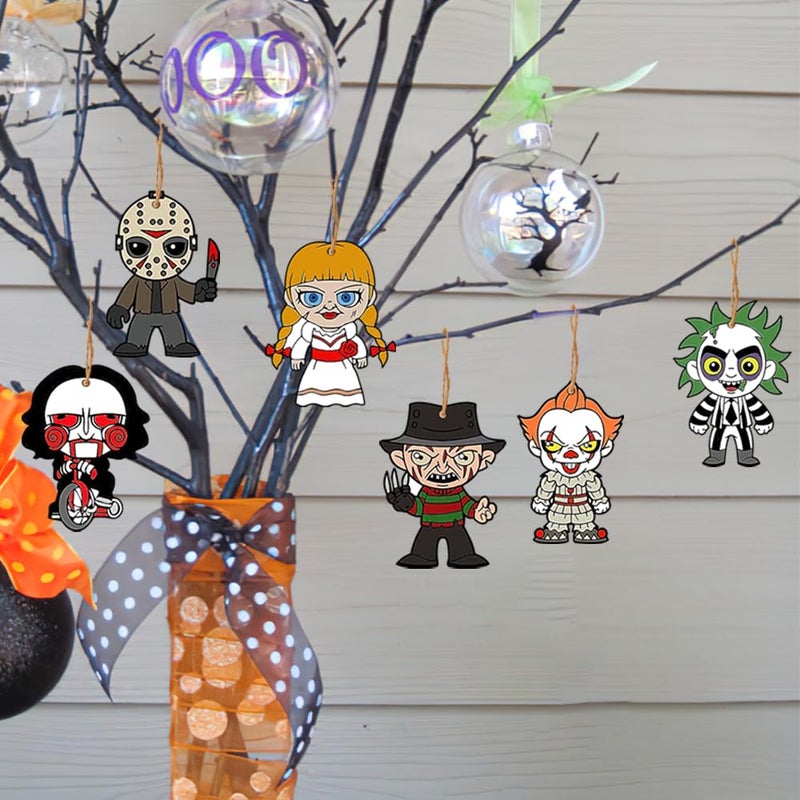 FUTERLY 10pcs Horror Ornaments - Horror Movie Merchandise  Horror Movies Tree Ornaments  Hanging Horror Movie Ornaments for Trees  Mini Horror Movie Characters Horror Decorations  Horror Movie Decor Indoor - Image 3