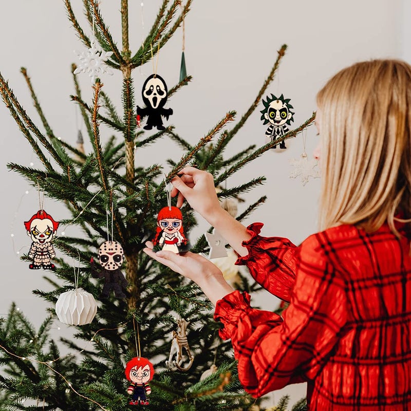 FUTERLY 10pcs Horror Ornaments - Horror Movie Merchandise  Horror Movies Tree Ornaments  Hanging Horror Movie Ornaments for Trees  Mini Horror Movie Characters Horror Decorations  Horror Movie Decor Indoor - Image 5
