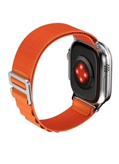 Alpine Loop Compatible with Apple Watch Band 49MM Textile Nylon Rugged Alpine Loop with Metal G‑Hook Compatible for apple Watch SE/ series 8/7/6/5/4/3/2/1 Orange