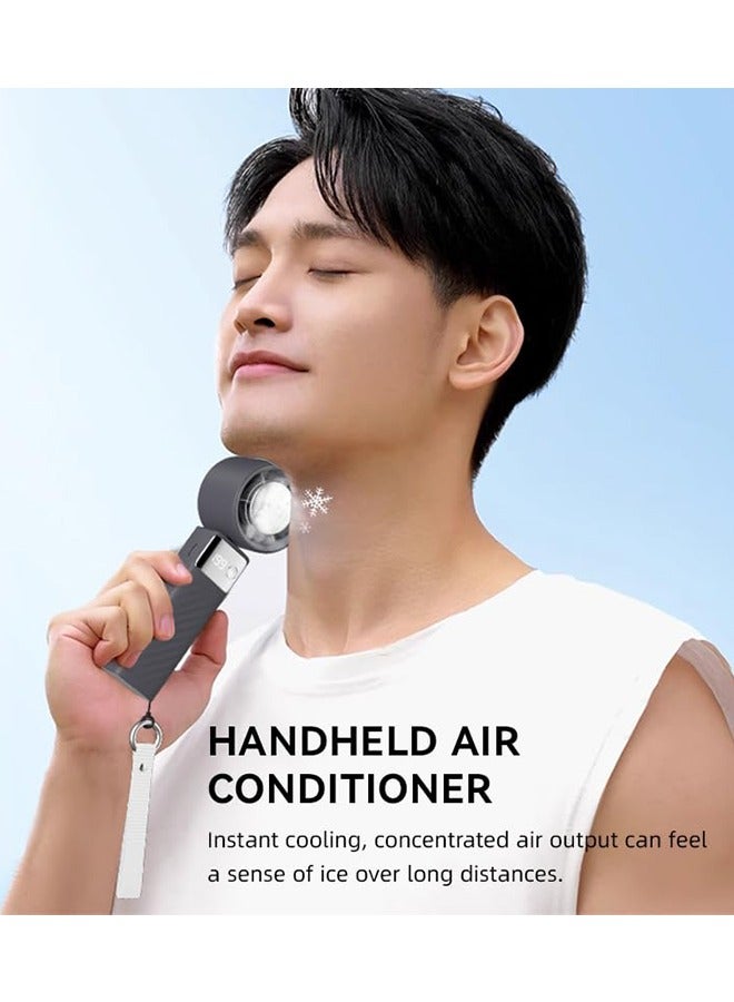 Handheld Portable Fan with Ice Cooler, [20Hrs Max Cooling] Mini Fans, 1-199 Speed, Foldable, LED Display, Super Mini Yet Powerful, Gifts for Women Men Outdoor Indoor (Blue) - Image 5