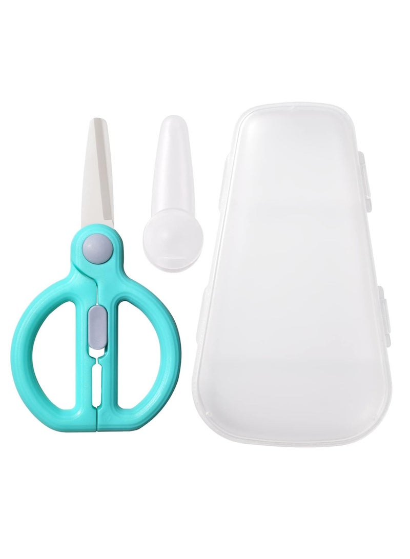 ONLYMAY Baby Food Scissors with Travel Case, Ceramic Food Scissors Kids, Toddler Scissors with Safety Lock, Ideal for Pizza, Meats, Noodles, Vegetables, and Fruits - Image 1