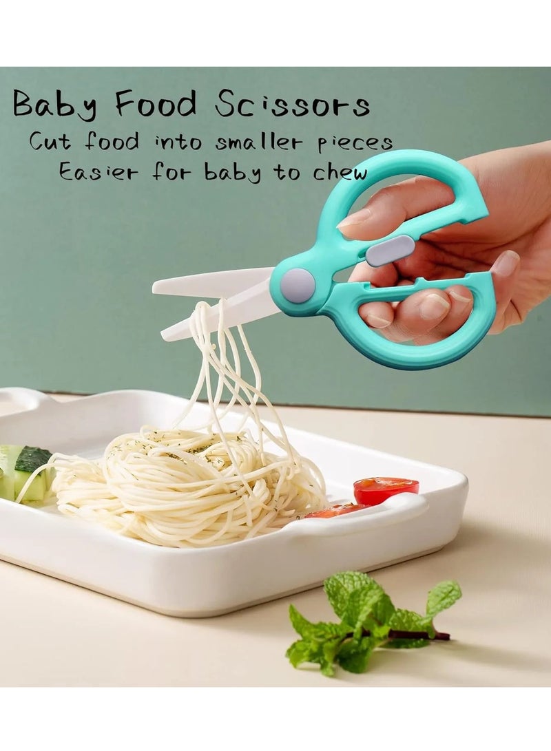 ONLYMAY Baby Food Scissors with Travel Case, Ceramic Food Scissors Kids, Toddler Scissors with Safety Lock, Ideal for Pizza, Meats, Noodles, Vegetables, and Fruits - Image 4