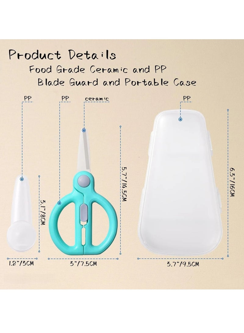 ONLYMAY Baby Food Scissors with Travel Case, Ceramic Food Scissors Kids, Toddler Scissors with Safety Lock, Ideal for Pizza, Meats, Noodles, Vegetables, and Fruits - Image 2