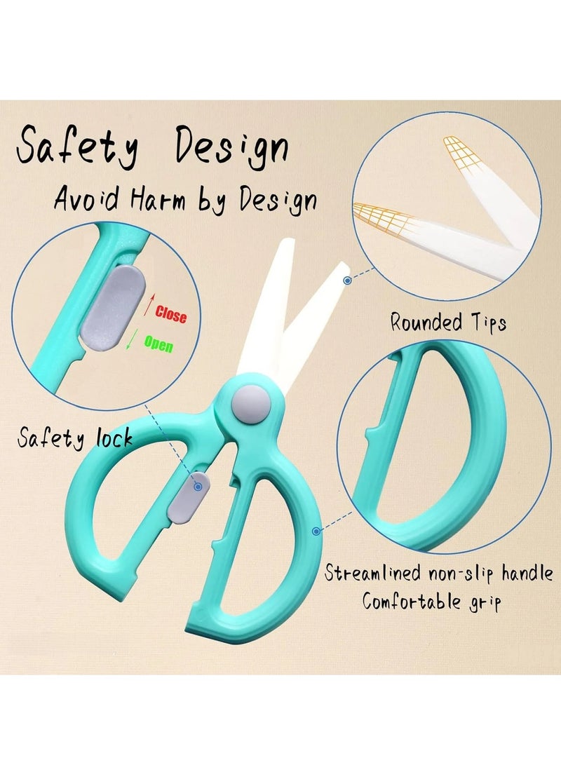 ONLYMAY Baby Food Scissors with Travel Case, Ceramic Food Scissors Kids, Toddler Scissors with Safety Lock, Ideal for Pizza, Meats, Noodles, Vegetables, and Fruits - Image 3