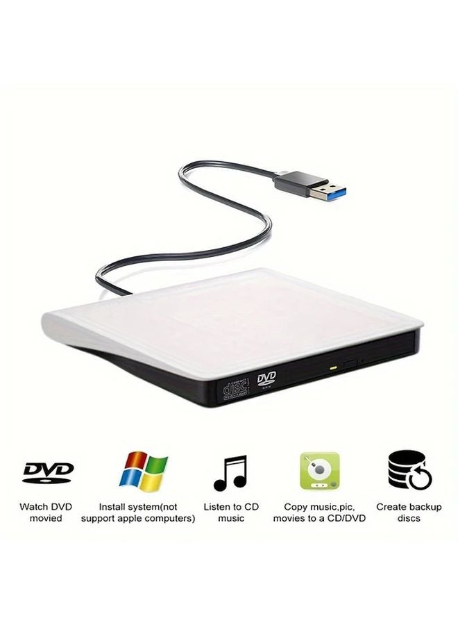 Portable External DVD Drive USB 3 0 Type C For Laptop PC Mac Black - Image 5