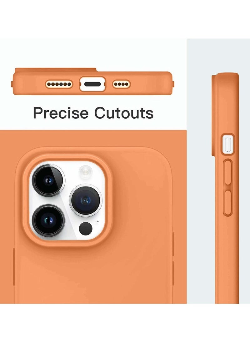 Techie غطاء خلفي ناعم سلس من السيليكون مزود بمغناطيس مدمج، مع بطانة داخلية من الألياف الدقيقة لهاتف أبل آيفون 15 برو - برتقالي - Image 4